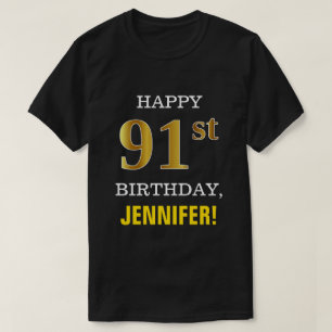 Djärvt svart, 91st födelsedag för Fauxguld med T Shirt