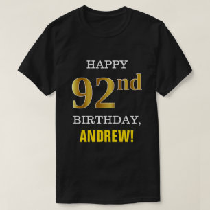 Djärvt svart, 92nd födelsedag för Fauxguld med T Shirt