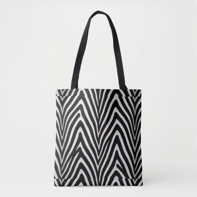 🖤 Djärvt svart vitt zebra modern stil 🖤 Tygkasse (Framsida)