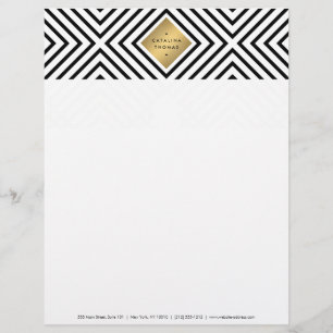 Djärvt svartvitt mönster för geometrisk mod brevhuvud