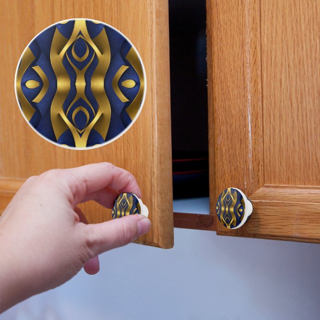 Djärvt uttalande guld på blått knopp (Skapare uppladdad)