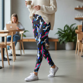Djärvt vintage-mönster med blixt leggings