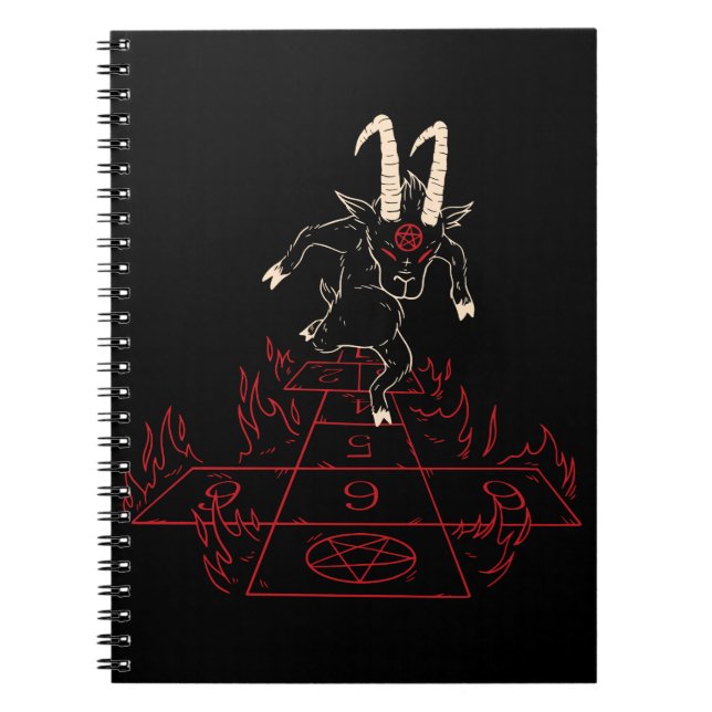Djävlig get som spelar Halloween-present till Sata Anteckningsbok (Framsidan)