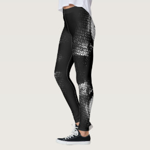 Djävlig katt ögon, halvton svart och vit grafik leggings