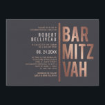 Djävlig och minimalistisk Bar Mitzvah Inbjudningar<br><div class="desc">Djävlig och minimalistisk bar mitzvah-inbjudan med en stark typografisk layout

Vänligen kontakta mig på claudia@claudiaowen.com om du vill anpassa denna inbjudan. Besök min Zazzle-butik http://www.zazzle.com/claudiaowenshop 

Design av claudiaowen.com</div>