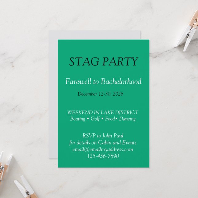 Djävlig och stilren SVALLKAVLÖSNING Inbjudningar (Fram/Back In Situ)