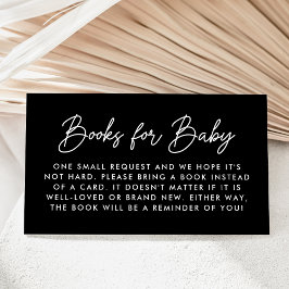 Djävligt svart begäran om bok för baby shower tilläggskort
