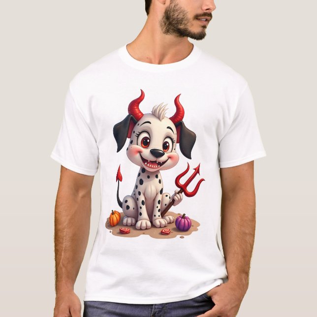 Djävul Dalmatiner Bus T Shirt (Framsida)