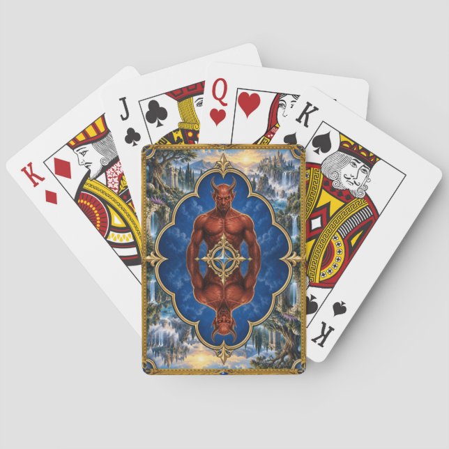 Djävul, gotisk fantasimonster casinokort (Baksidan)