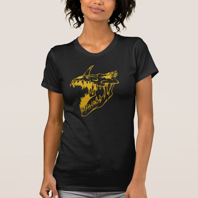 Djävul hund Skalle svart skjorta T-shirt (Framsida)