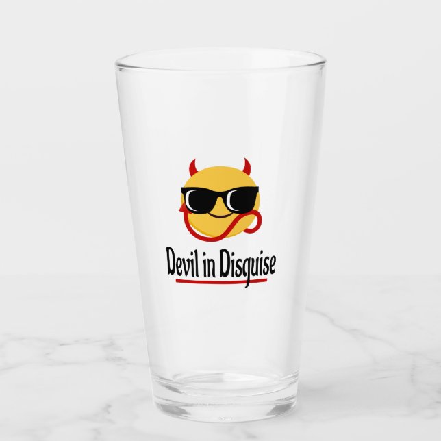 djävul i förklädnad Emoji Het Trendig Rolig Glaskopp (Framsida)
