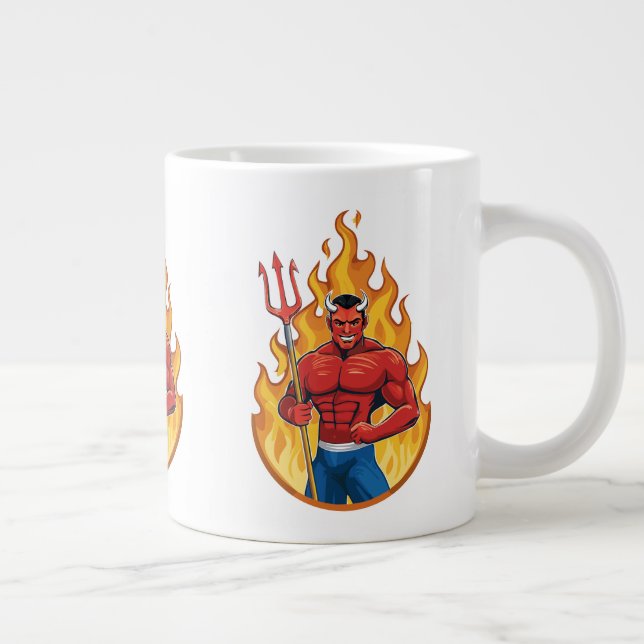 Djävul med treudd jumbo mugg (Höger)