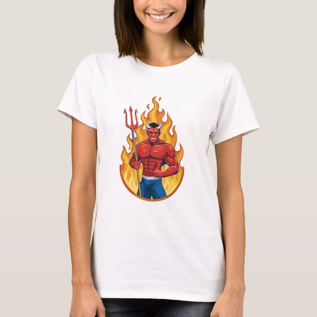 Djävul med treudd t shirt (Framsida)
