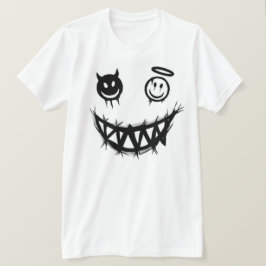 Djävul och ängel Smileys ansikte Grungy Monster Tä T Shirt
