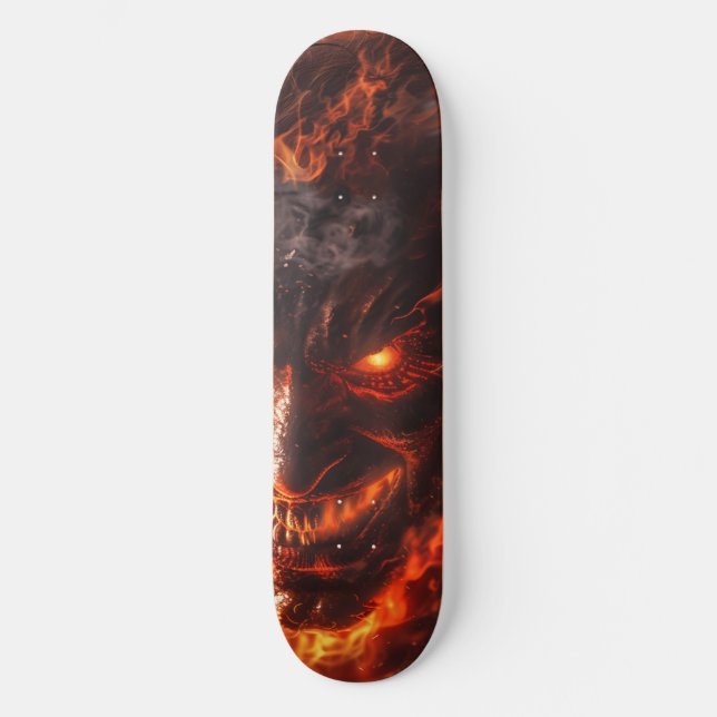 Djävul på Eld Mini Skateboard Bräda 18,5 Cm (Framsida)
