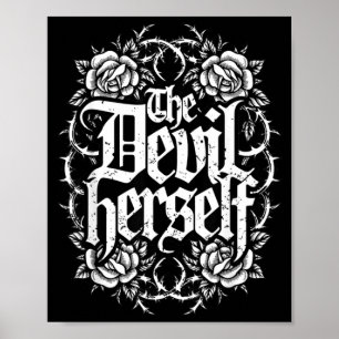 Djävul Retro Ockulta Kvinnor Gotisk Mörk Femininit Poster