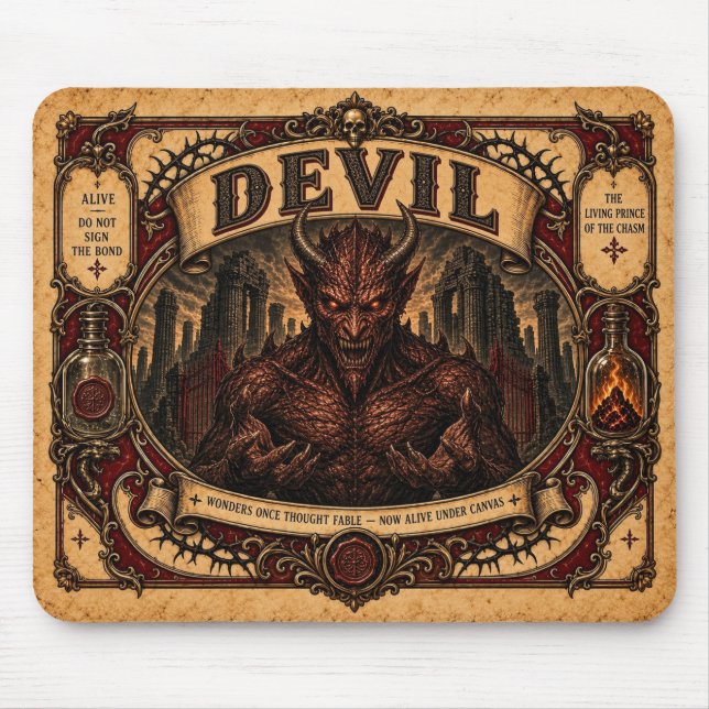 Djävul, Vintage Cirkusmonster Musmatta (Framsidan)