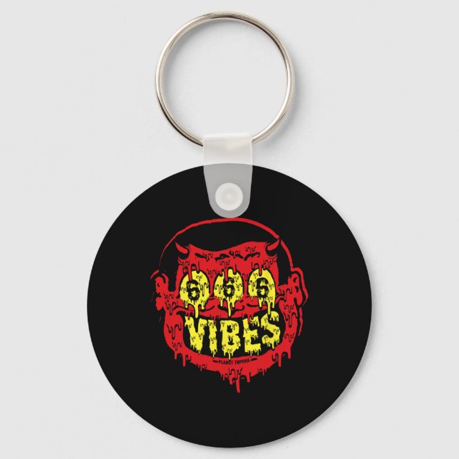 Djävulen 666 Vibes - Retro Stil 666 Funny Evil Hal Nyckelring (Framsida)
