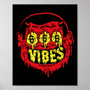 Djävulen 666 Vibes - Retro Stil 666 Funny Evil Hal Poster