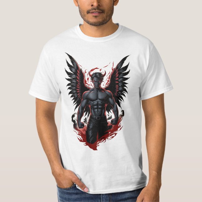 Djävulen Angel Battle T-Shirt Design (Framsida)