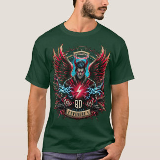 Djävulen Angel Esport Logotyp Design T Shirt
