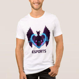 Djävulen Angel Gamer - Hjärtat i Esport T Shirt