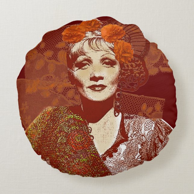 Djävulen är en kvinna rund kudde (Baksidan)