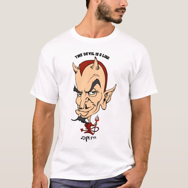 Djävulen är en liar Manar Basic-Shirt Tee Shirt (Framsida)