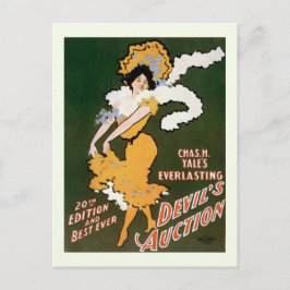 "Djävulen Auction" Vintage Theater Vykort