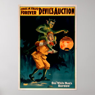 Djävulen Auction White Man's Burden Theater Poster