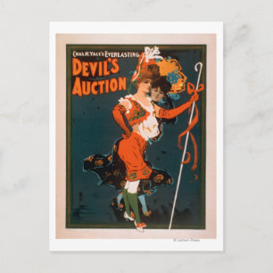 Djävulen Auction Woman i Costume Theater 3 Vykort