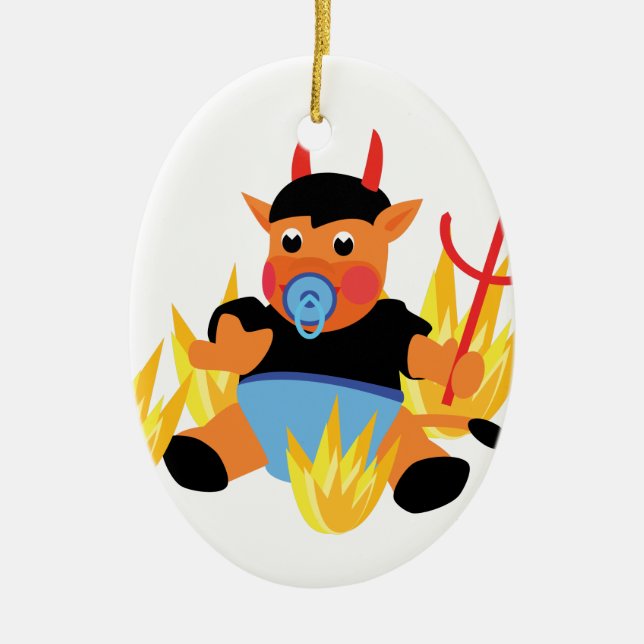 djävulen baby julgransprydnad keramik (Framsidan)