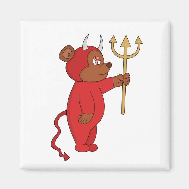 Djävulen Bear Magnet (Framsidan)