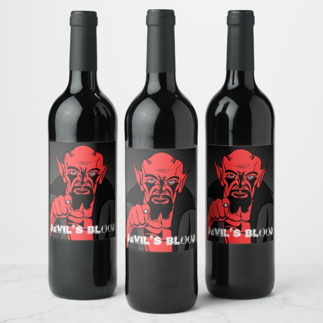 Djävulen Blood Vin Label Vinflaska Etikett (Flaskor)