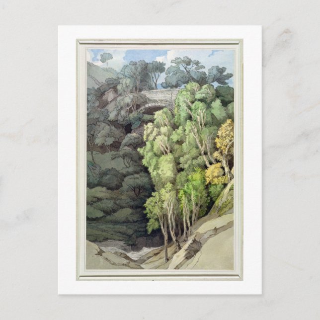 Djävulen Bridge, 1810 (w/c med penna & bläck över  Vykort (Framsida)