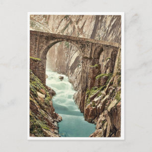 Djävulen Bridge, Andermatt, Schweiz vintage Pho Vykort