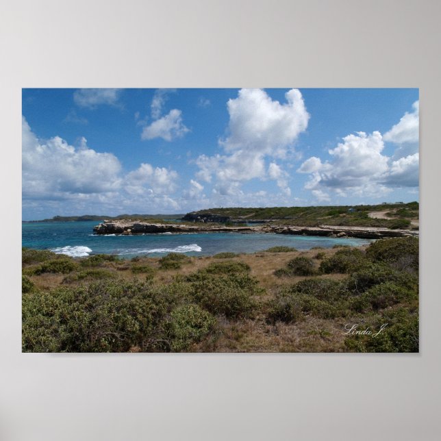 Djävulen Bridge Area i Antigua Kanvastryck Poster (Framsidan)