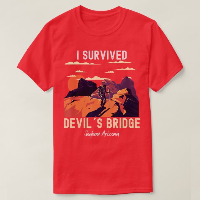 Djävulen Bridge Hike Sedona Arizona Red Sten Land T Shirt (Design framsida)