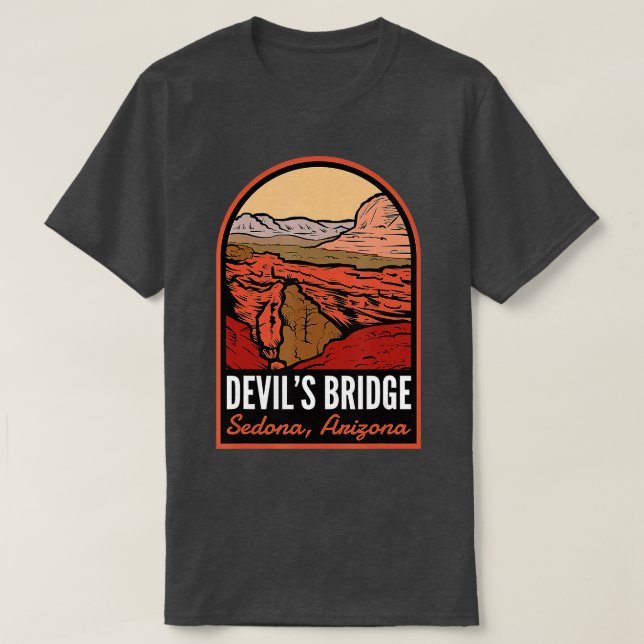Djävulen Bridge Sedona Arizona T Shirt (Design framsida)