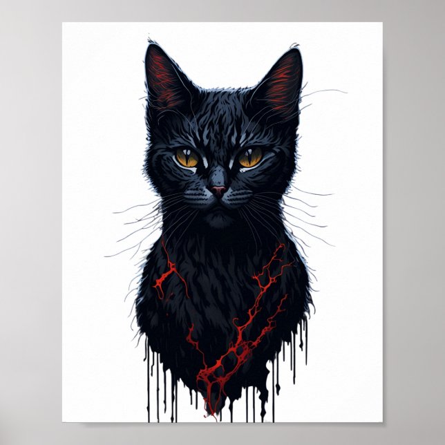Djävulen Cat Witchy Poster (Framsidan)
