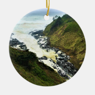 Djävulen Churn, Cape Perpetua, Oregon Kusten Julgransprydnad Keramik