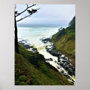 Djävulen Churn, Cape Perpetua, Oregon Kusten Poster
