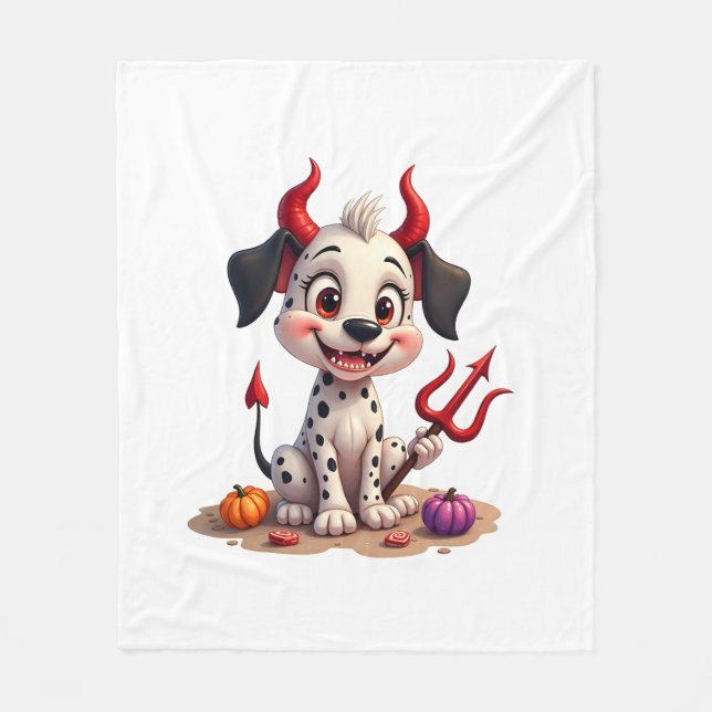 Djävulen Dalmatian MisChief Fleecefilt (Framsidan)