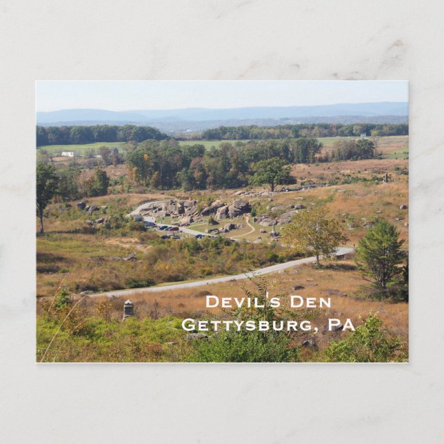 Djävulen Den in Gettysburg PA Vykort (Framsida)