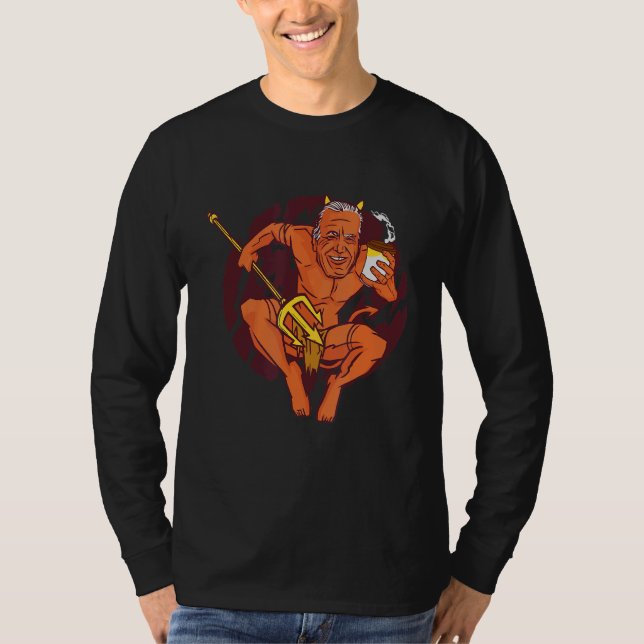 Djävulen Drinking Hett Coffee Hett Drink Coffee T Shirt (Framsida)