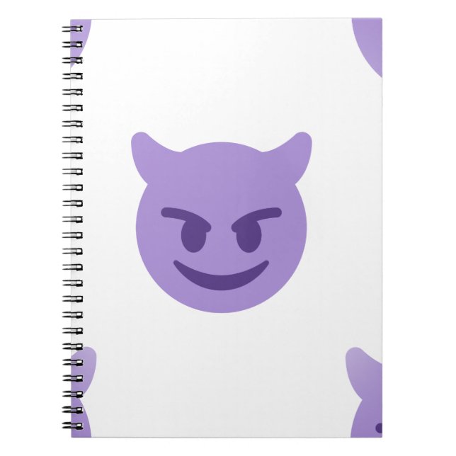 djävulen emoji anteckningsbok med spiral (Framsidan)