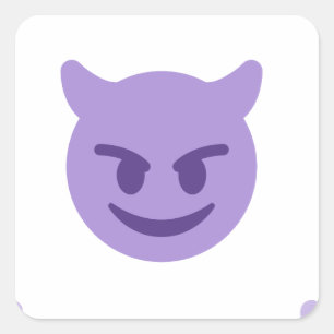 djävulen emoji fyrkantigt klistermärke