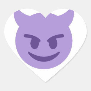 djävulen emoji hjärtformat klistermärke
