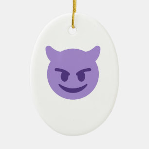 djävulen emoji julgransprydnad keramik