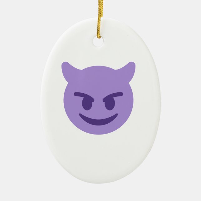 djävulen emoji julgransprydnad keramik (Framsidan)